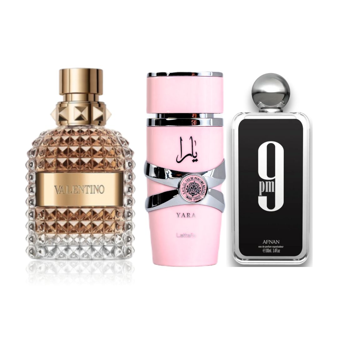 PERFUMES VALENTINOUOMO+YARA+9PMAFNAN