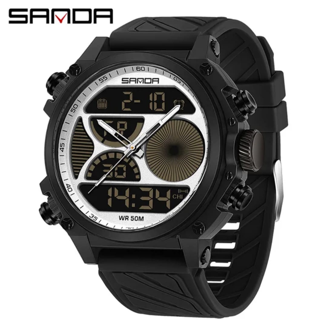 Reloj Sanda 6236 Doble Hora para Hombre