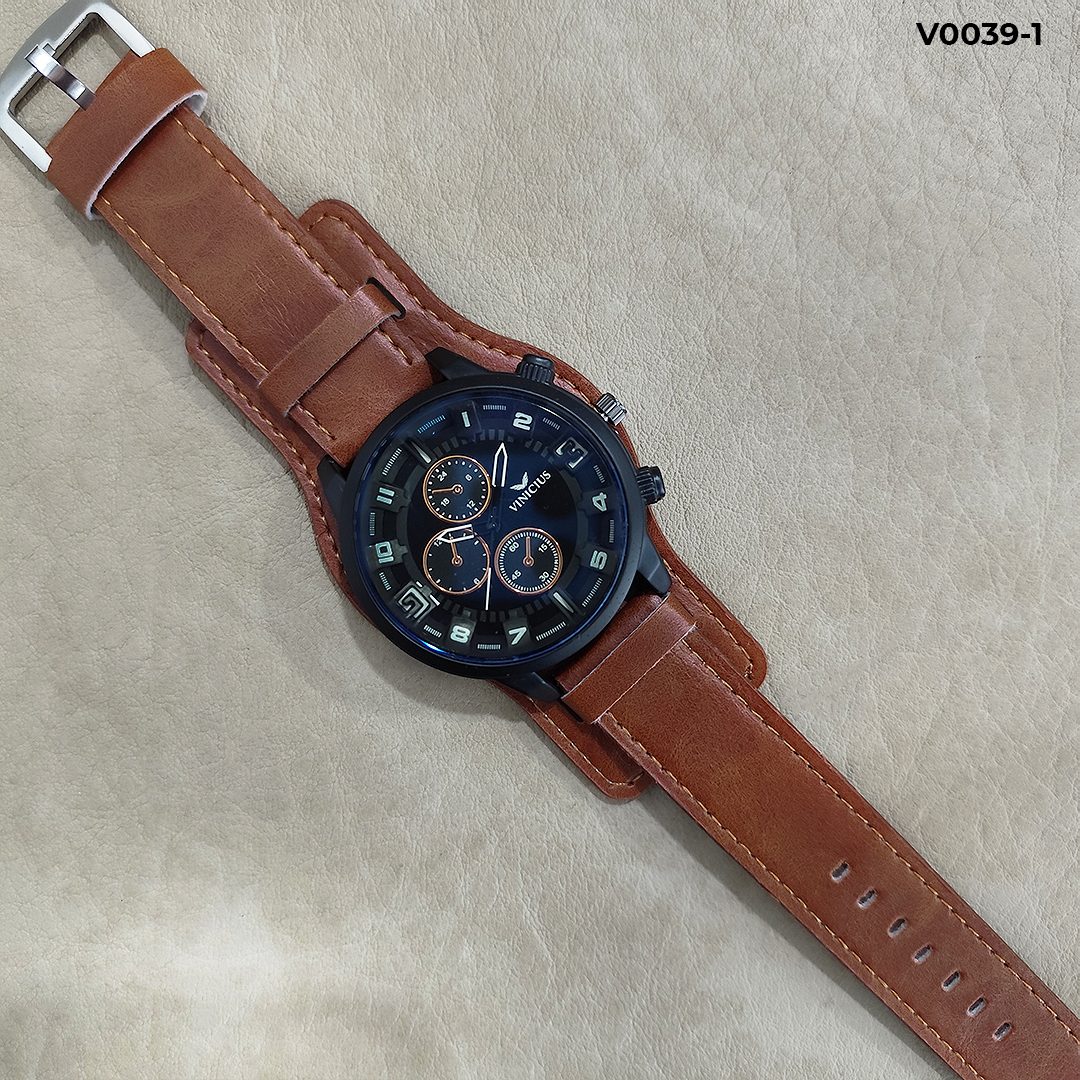 V0039 RELOJ VINICIUS CUERO HOMBRE