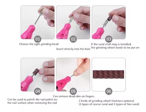 Kit pulidor de uñas eléctrico portátil