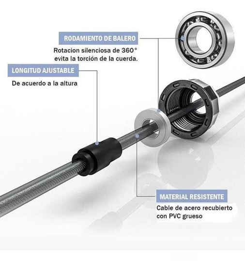 Miniatura 5 de Lazo cuerda Velocidad 3M balinera Guaya