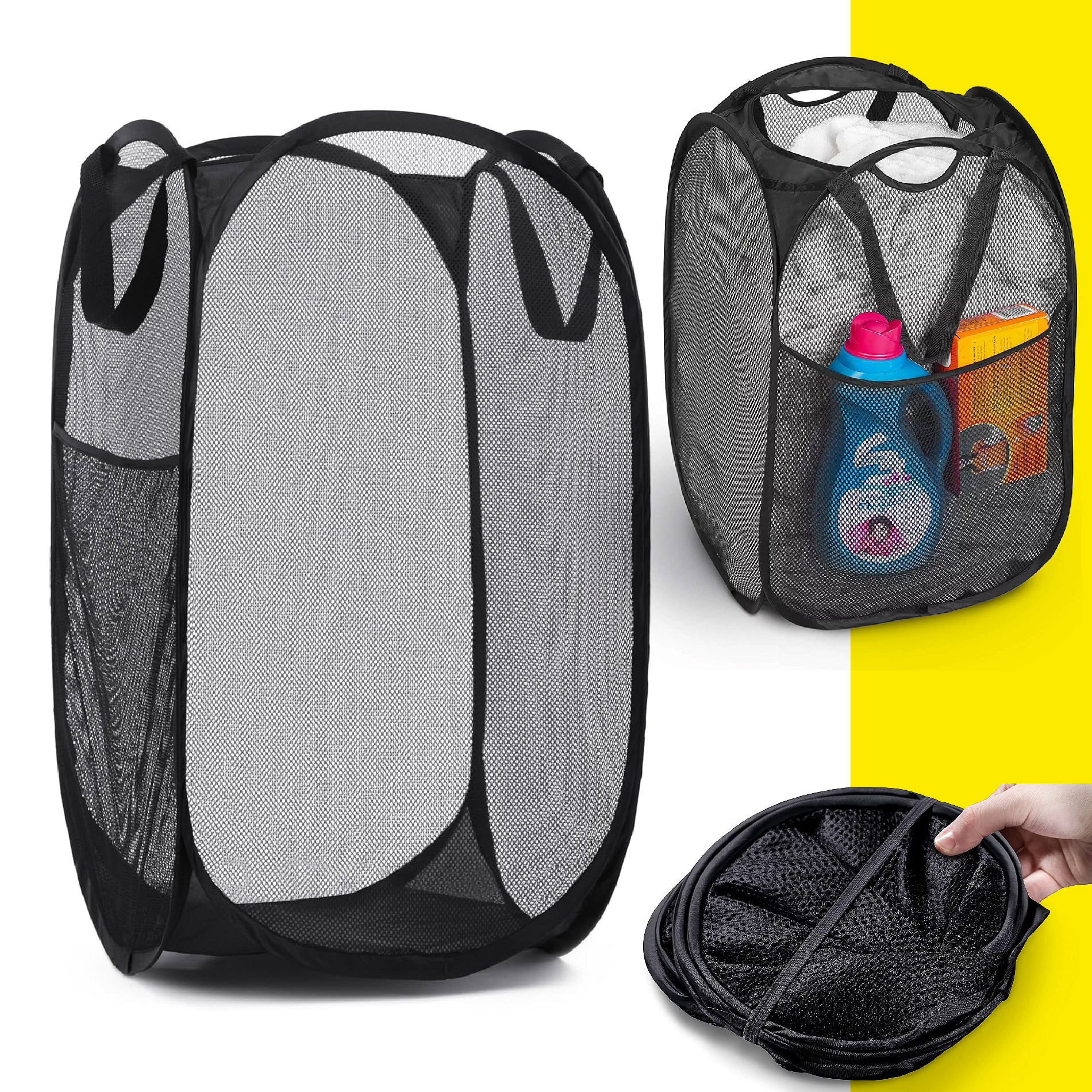 Cesta De Malla Lavandería Ropa Plegable