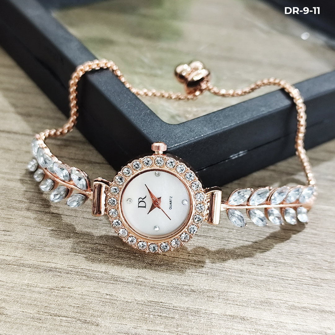 DR-9  RELOJ PULSERA TIPO JOYA ORO ROSA