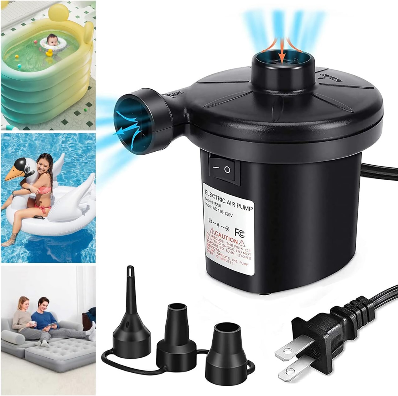 Miniatura 3 de Inflador Electrico Bomba De Aire 3 en 1