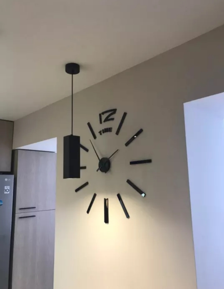 RELOJ 3D TAMAÑO GRANDE 100X100CM NEGRO