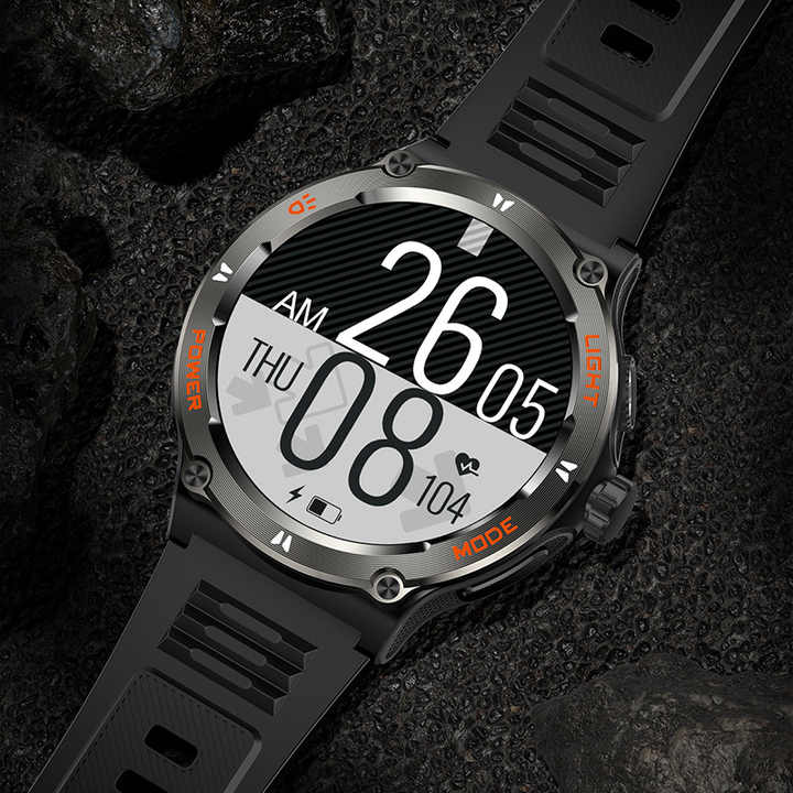 Reloj 3ATM con linterna y brújula.