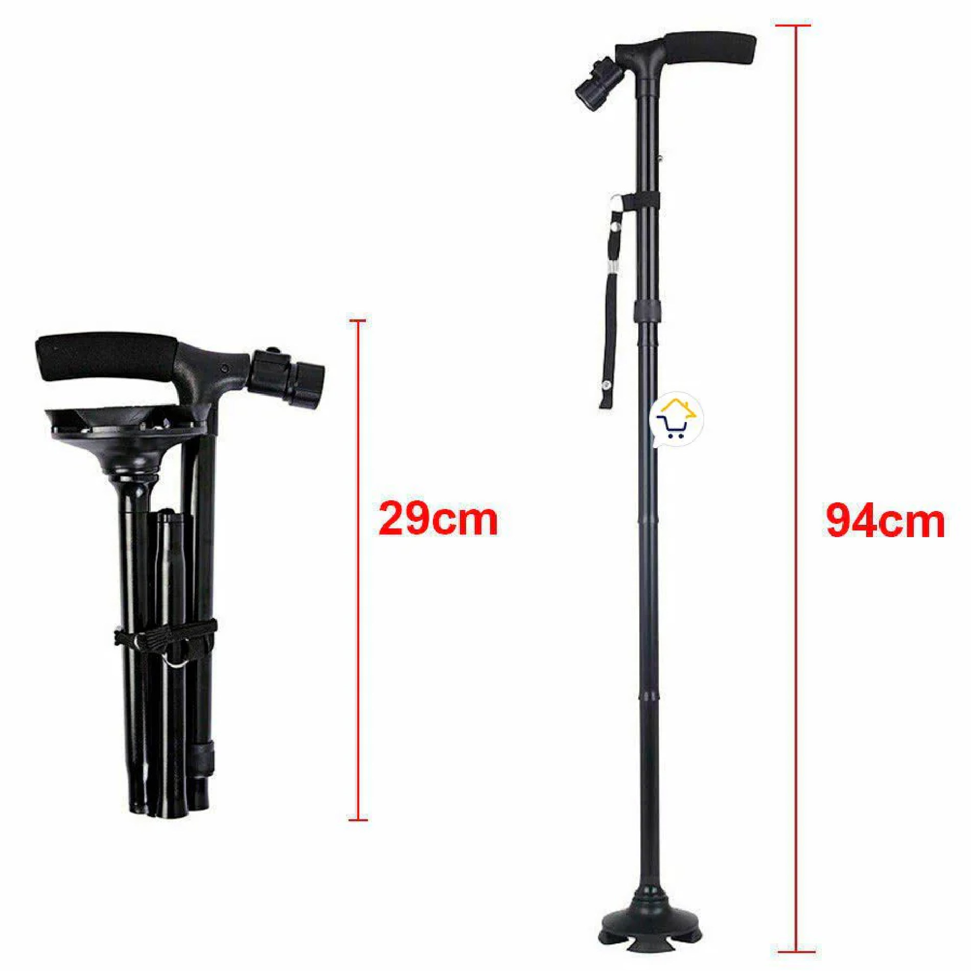 Baston Ajustable Plegable Con Linterna