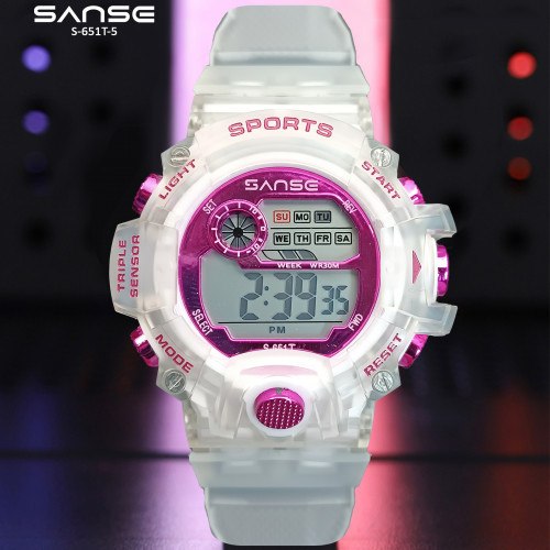 S-651T-5 RELOJ SANSE ESTUCHE FUCSIA/BLAN