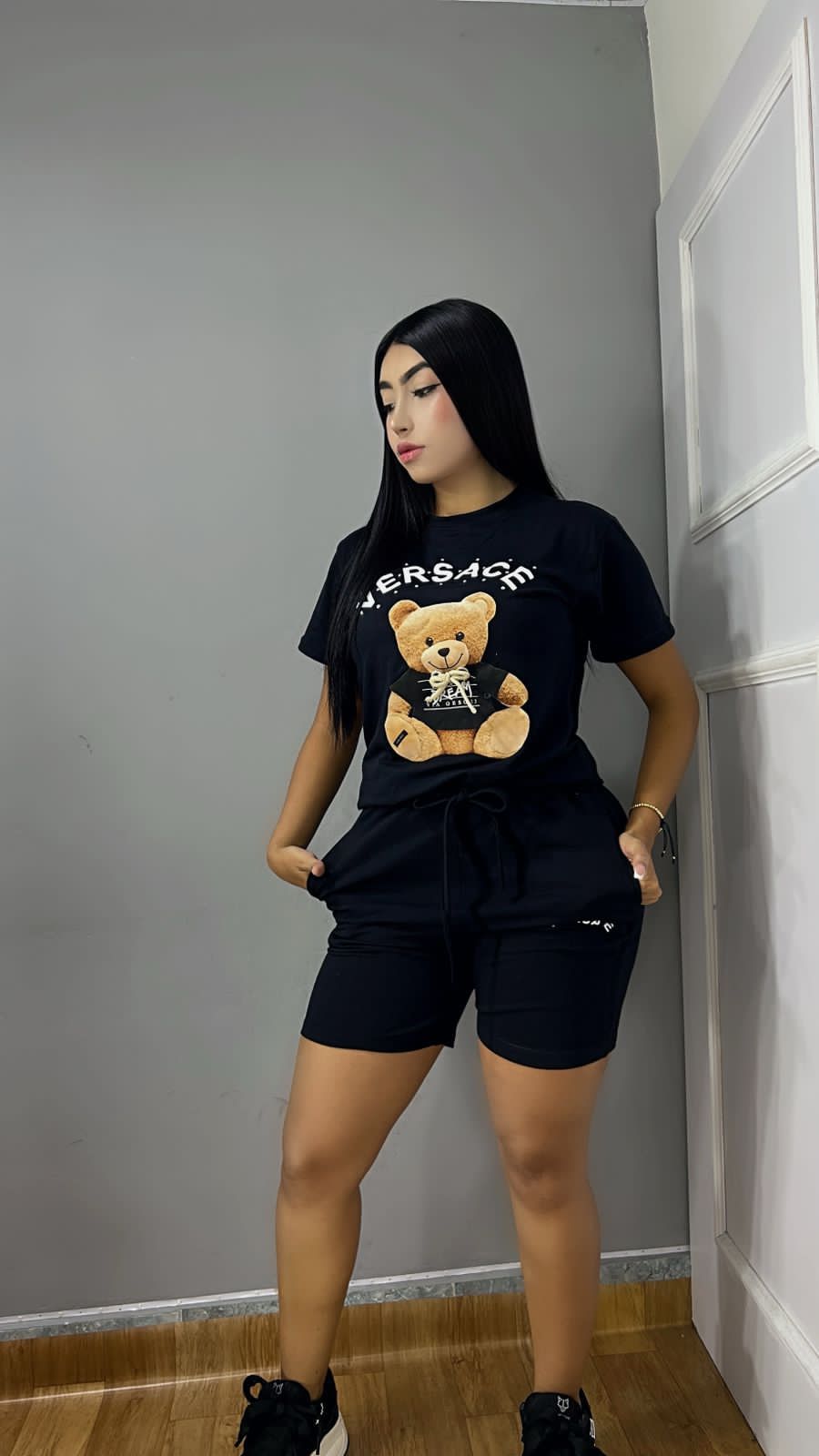 Conjunto short oso Versace dama