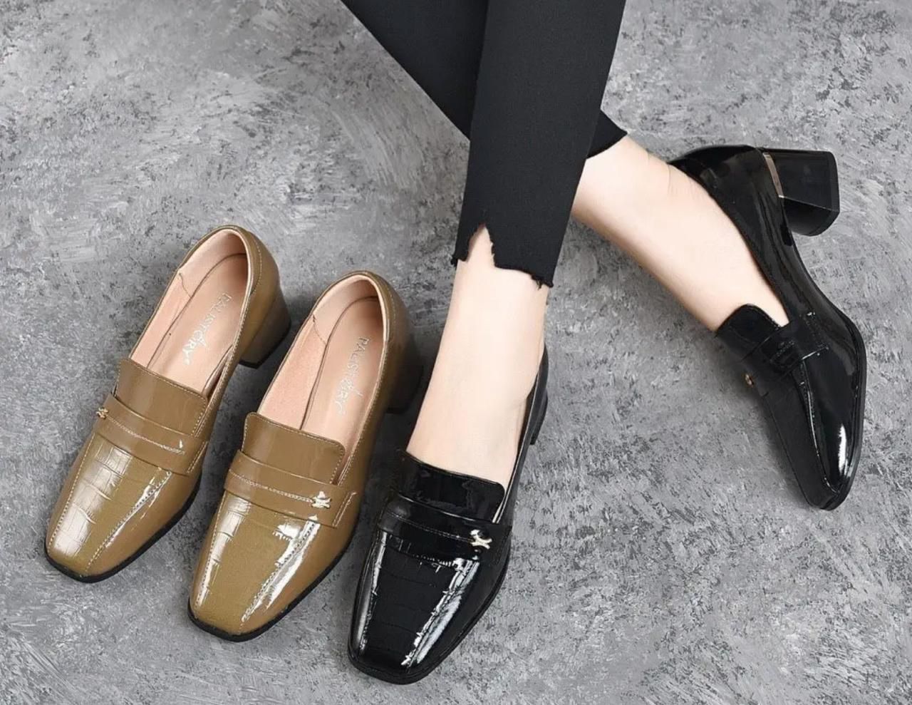Tacones Charol Mujer Elegante Mocasin