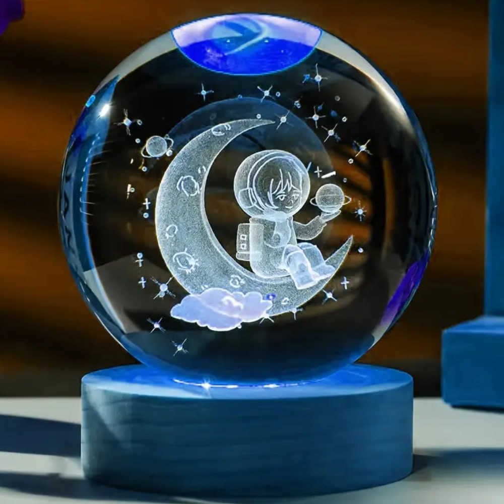 Esfera 3D Astronauta Media Luna Grande M