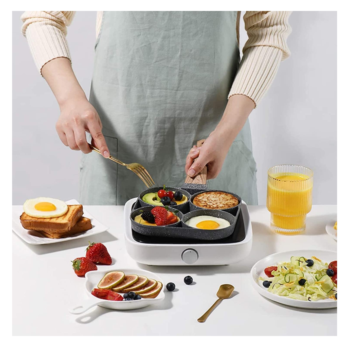 Miniatura 3 de Sarten 4puestos + Juego Cuchillos X6