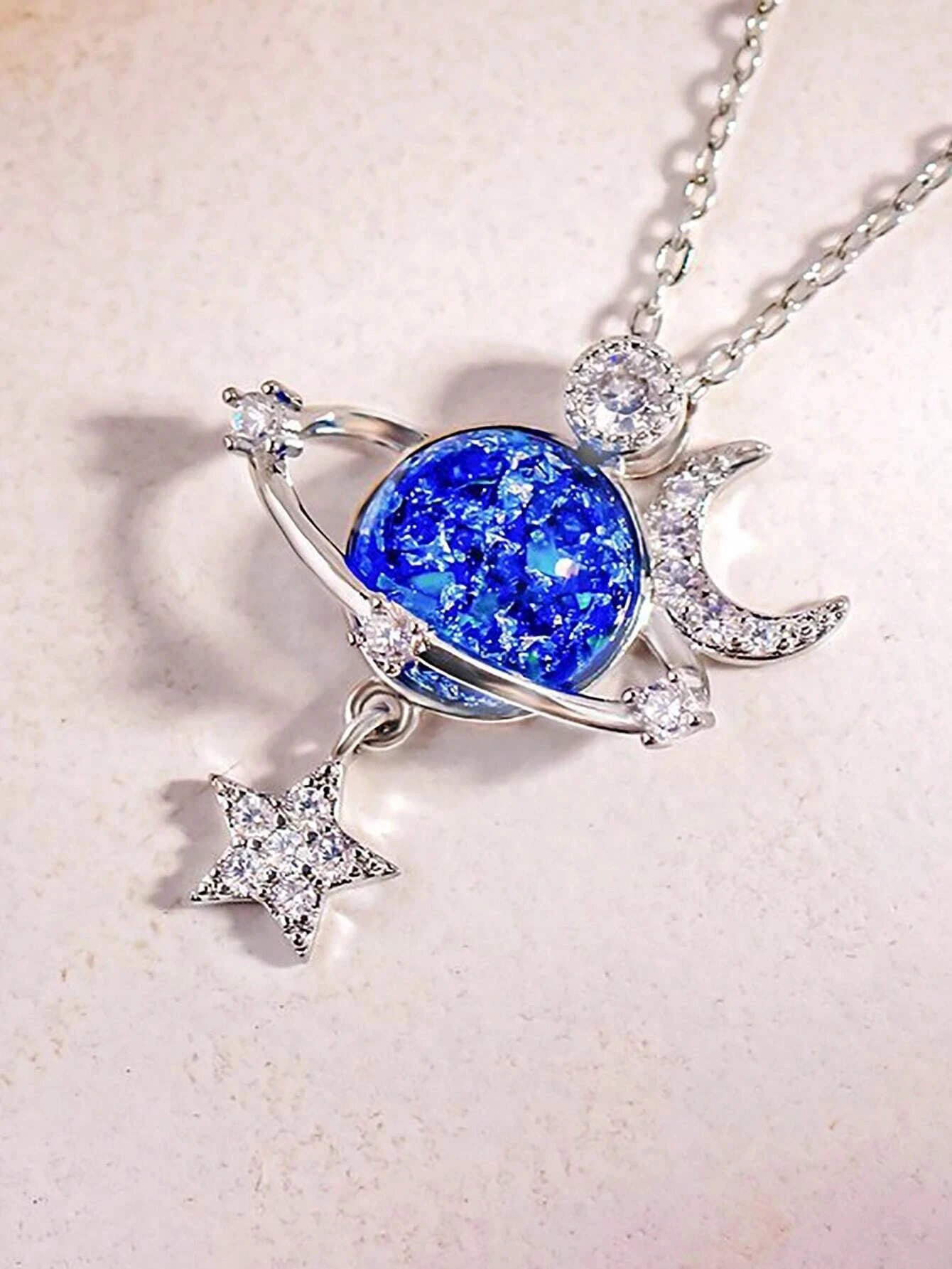 Collar Galaxia Azul Estrellas +CAJAREGAL