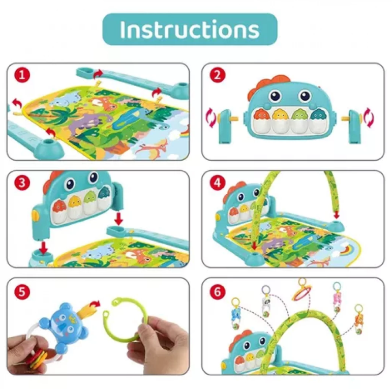 Miniatura 2 de Gimnasio Piano Bebe Tapete Con Sonido Gi