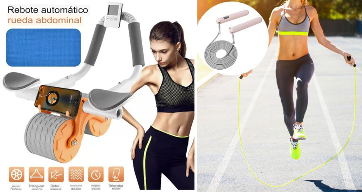 Combo Entrenador Abdominal y Cuerda Cont