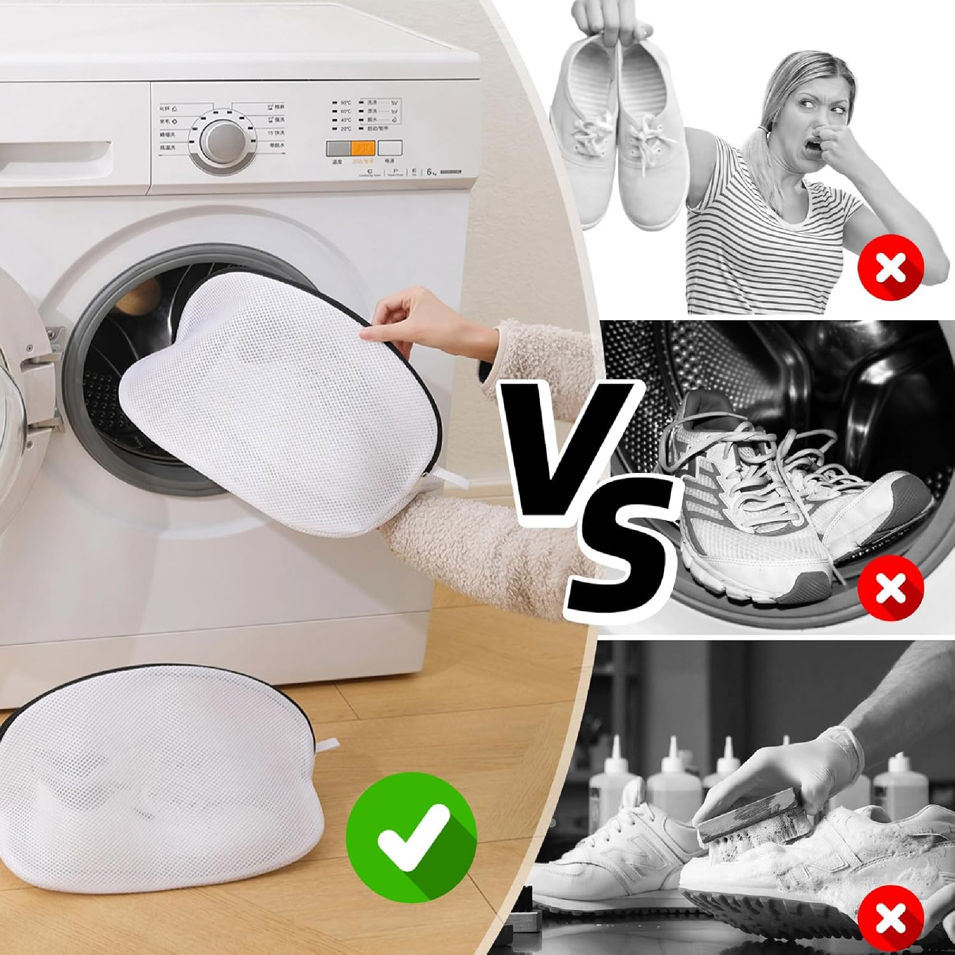 Miniatura 6 de Bolsa Malla Lavar Zapatos + Soportes