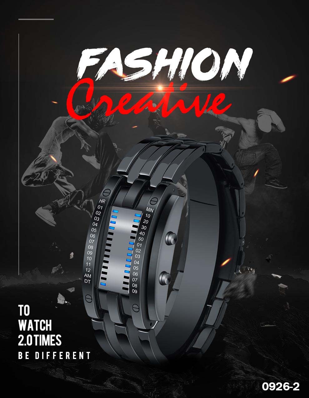 0926-2 RELOJ NEGRO SKMEI BINARIO GRANDE