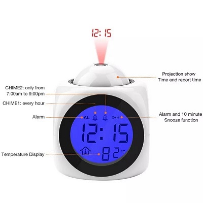 Miniatura 8 de RELOJ DE PROYECCION CON ALARMA BLANCO