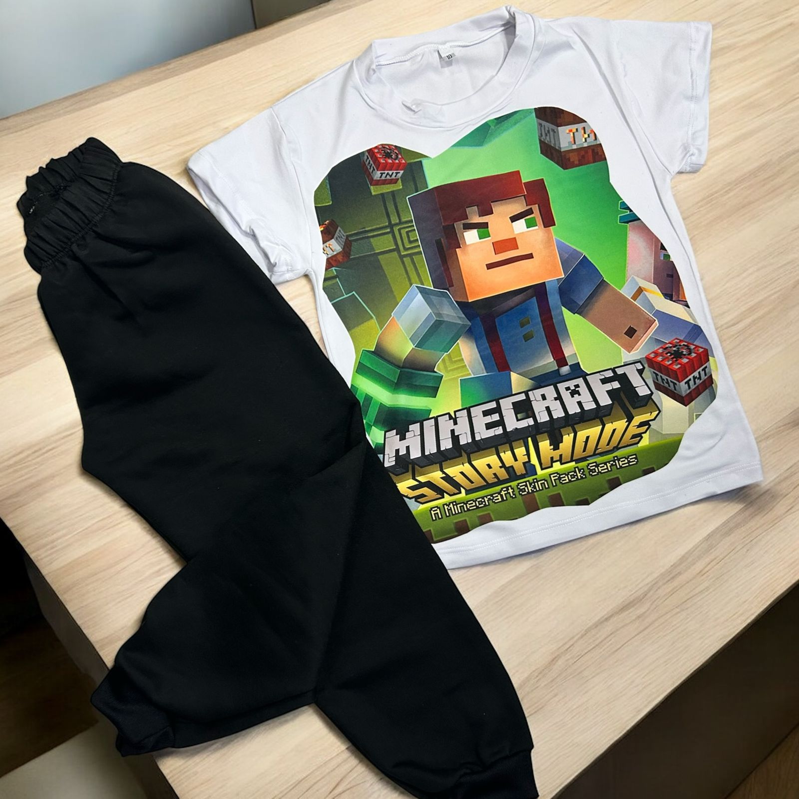 Conjunto Deportivo Niño Minecraft Negro