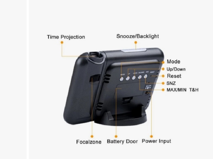 Miniatura 7 de RELOJ DE PROYECCION CON ALARMA NEGRO