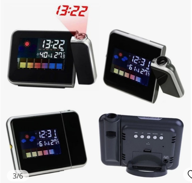Miniatura 3 de RELOJ DE PROYECCION CON ALARMA NEGRO