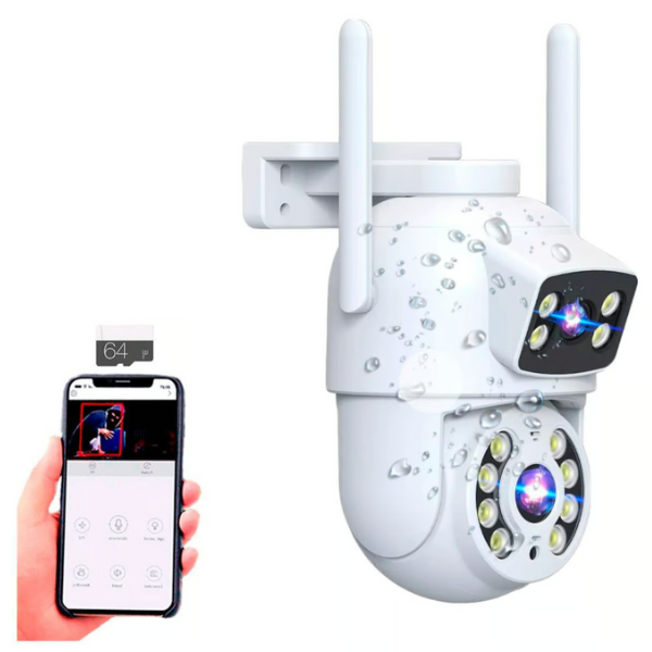 CAMARA PTZ 2 LENTES BLANCA EXTERIOR WIFI