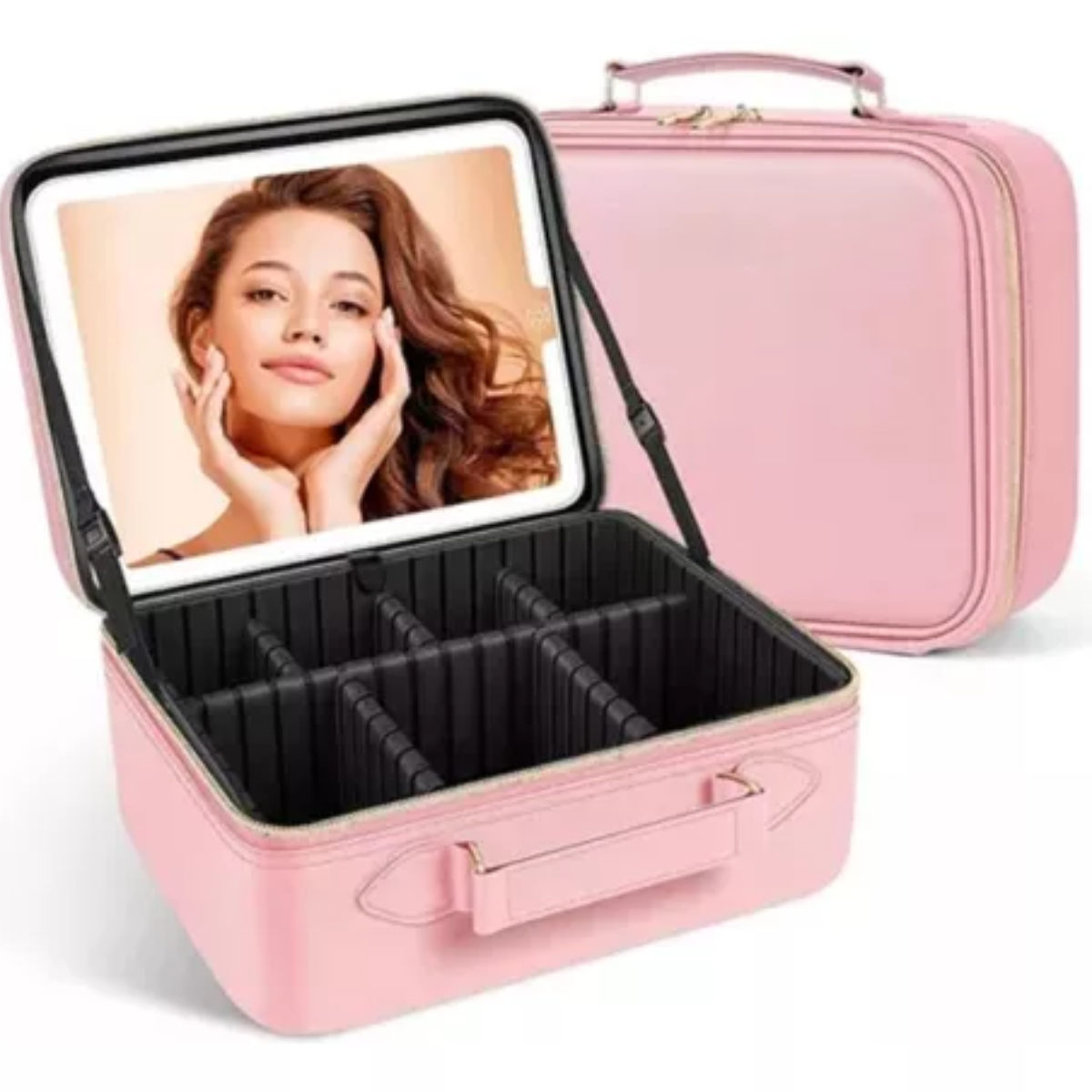 Vista 3 de Cosmetiquera Con Espejo Led