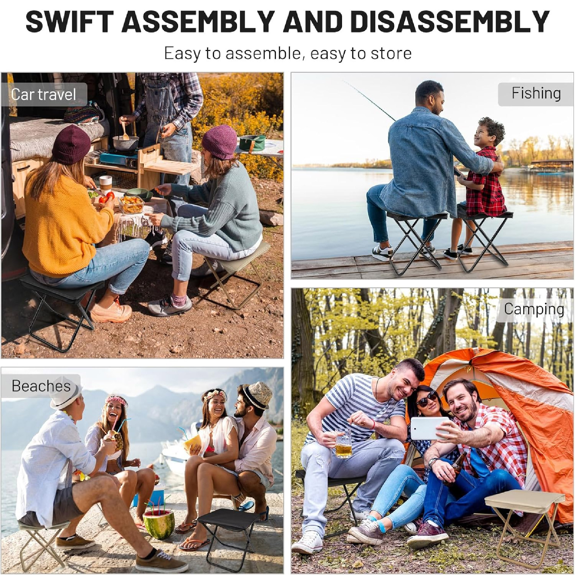 Silla Plegable Portátil Camping Estuche