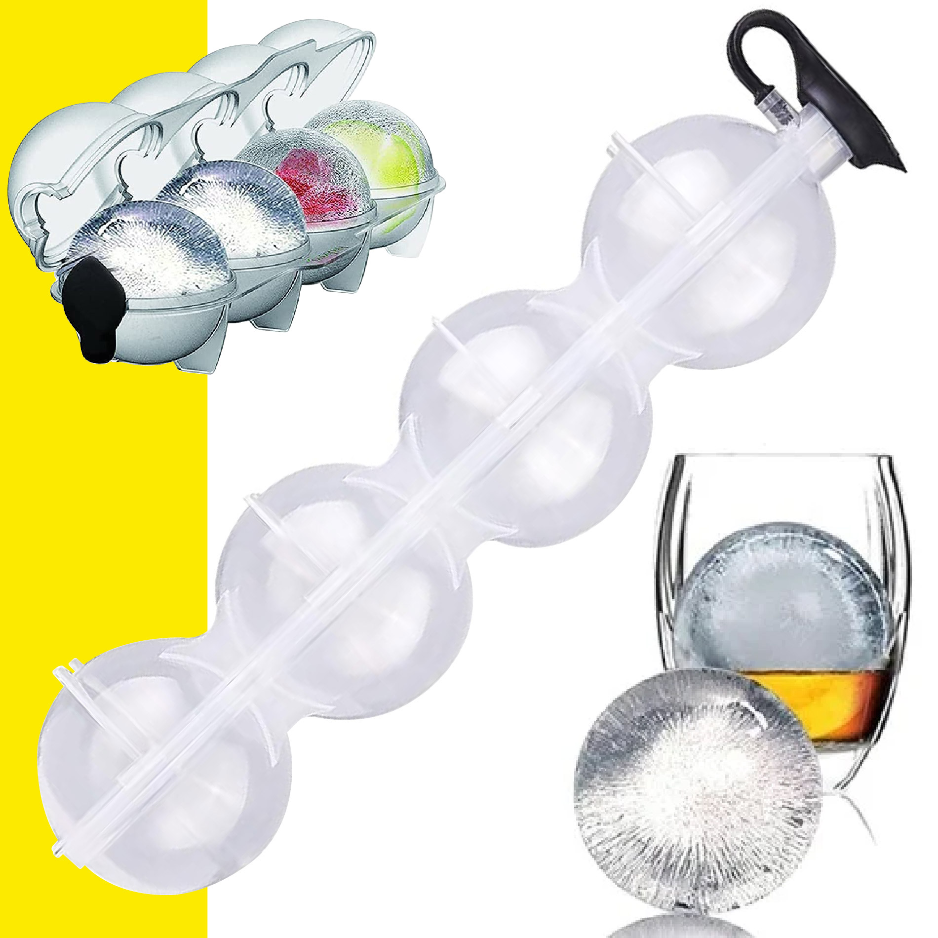 Miniatura 7 de Botella Molde Para Esferas De Hielo Tapa