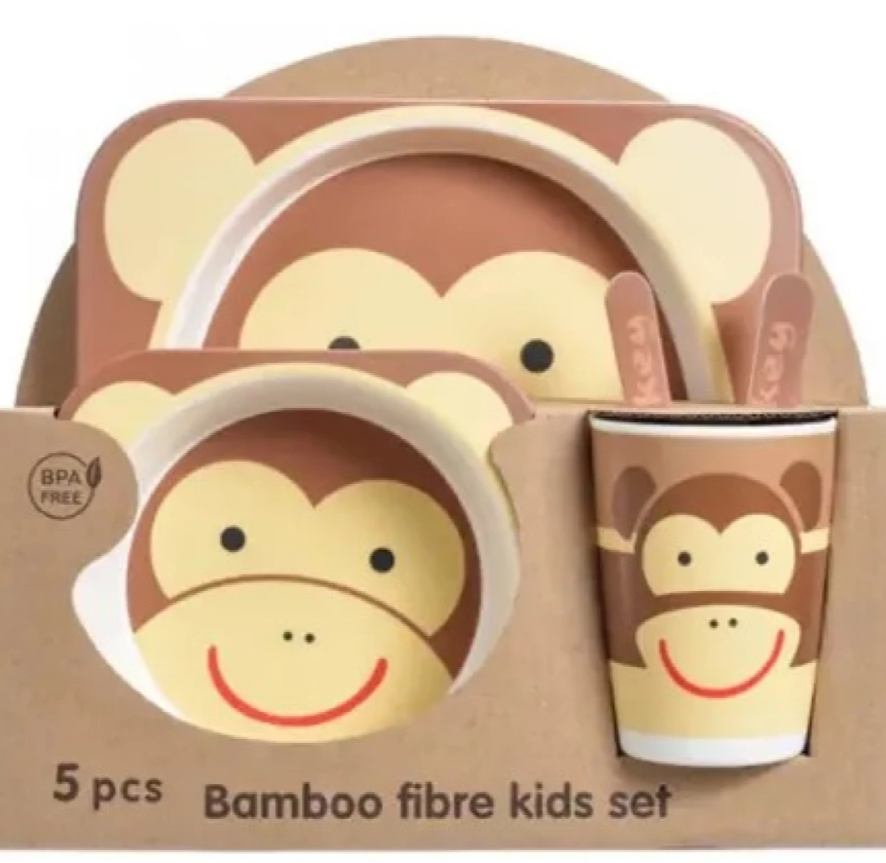 Miniatura 2 de Set Vajilla Bebes Niños Bambu 5 Piezas P