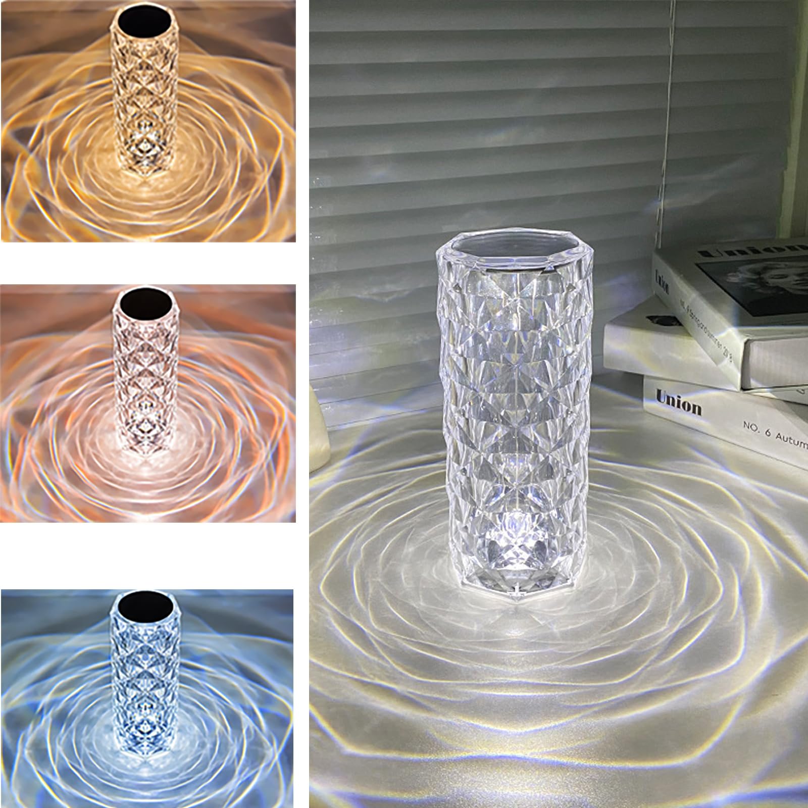 Lampara Cristal Con Sensor de mesa