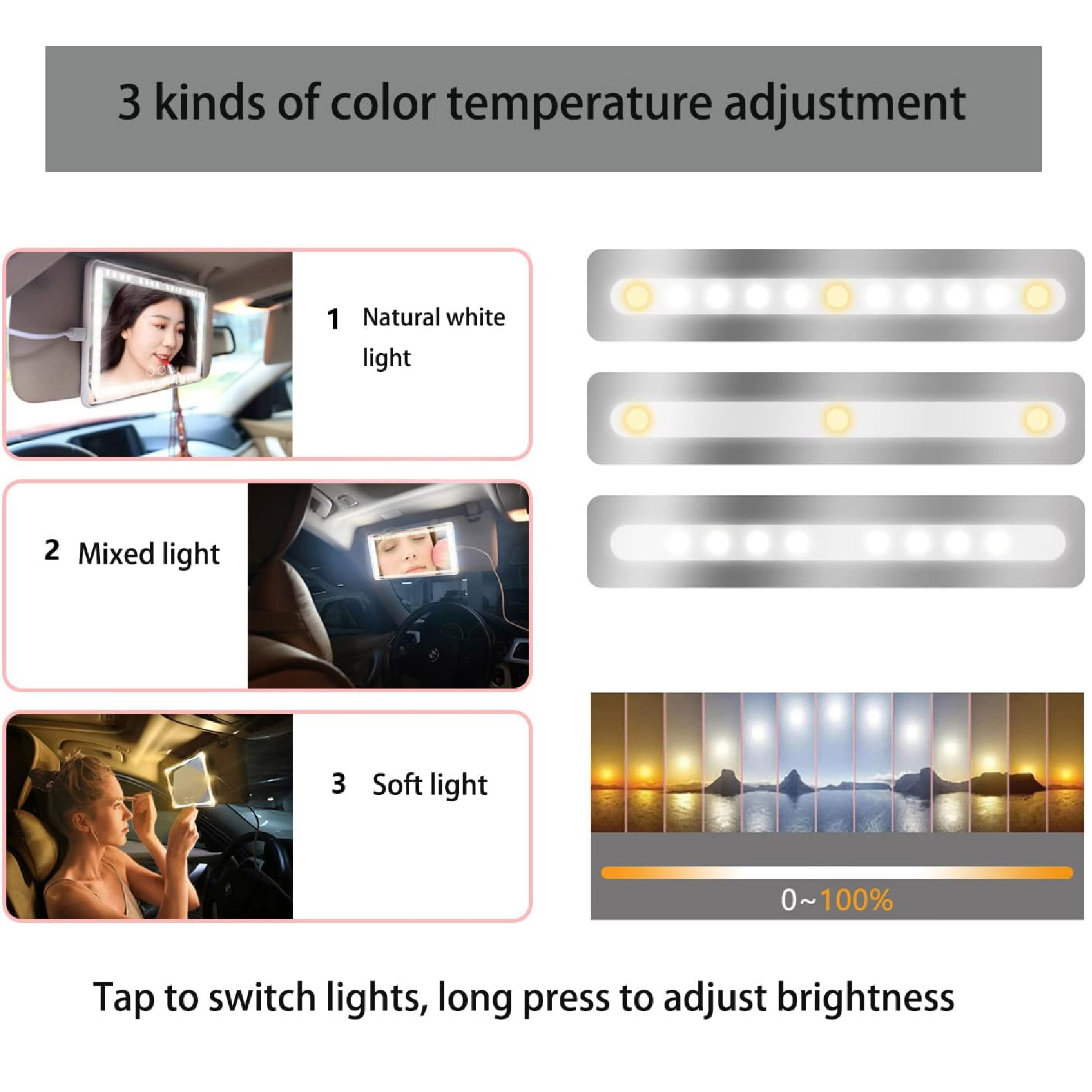 Espejo Para Carro De Maquillaje Luz Led disponible en Yaxa Colombia