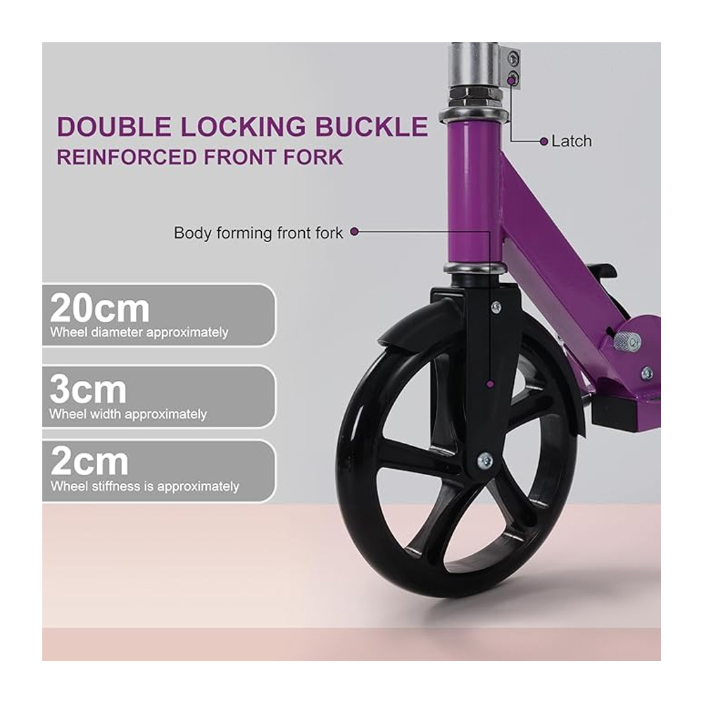 ¡Scooter Plegable Metal Rueda Grande Purp! 🛴✨