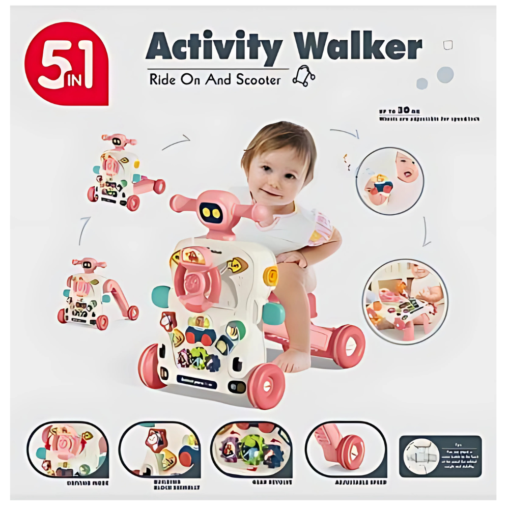 Caminador Infantil 5 En 1 🚼 - Diversión y Aprendizaje para Tu Bebé