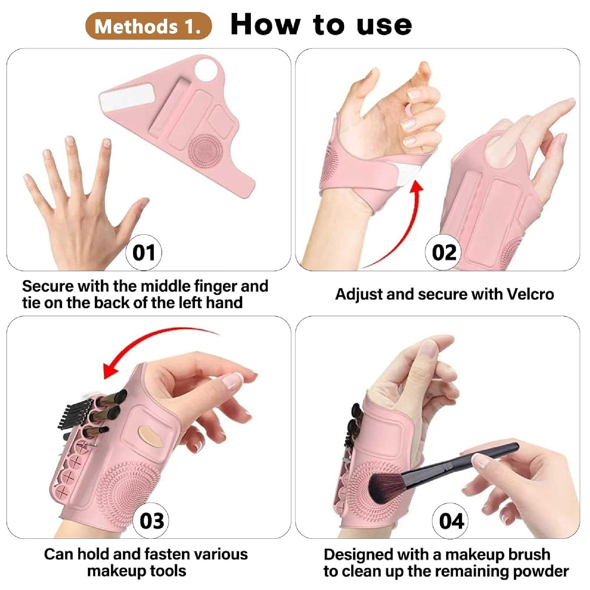 Vista 3 de Pulsera Soporte Brochas Maquillaje Mano