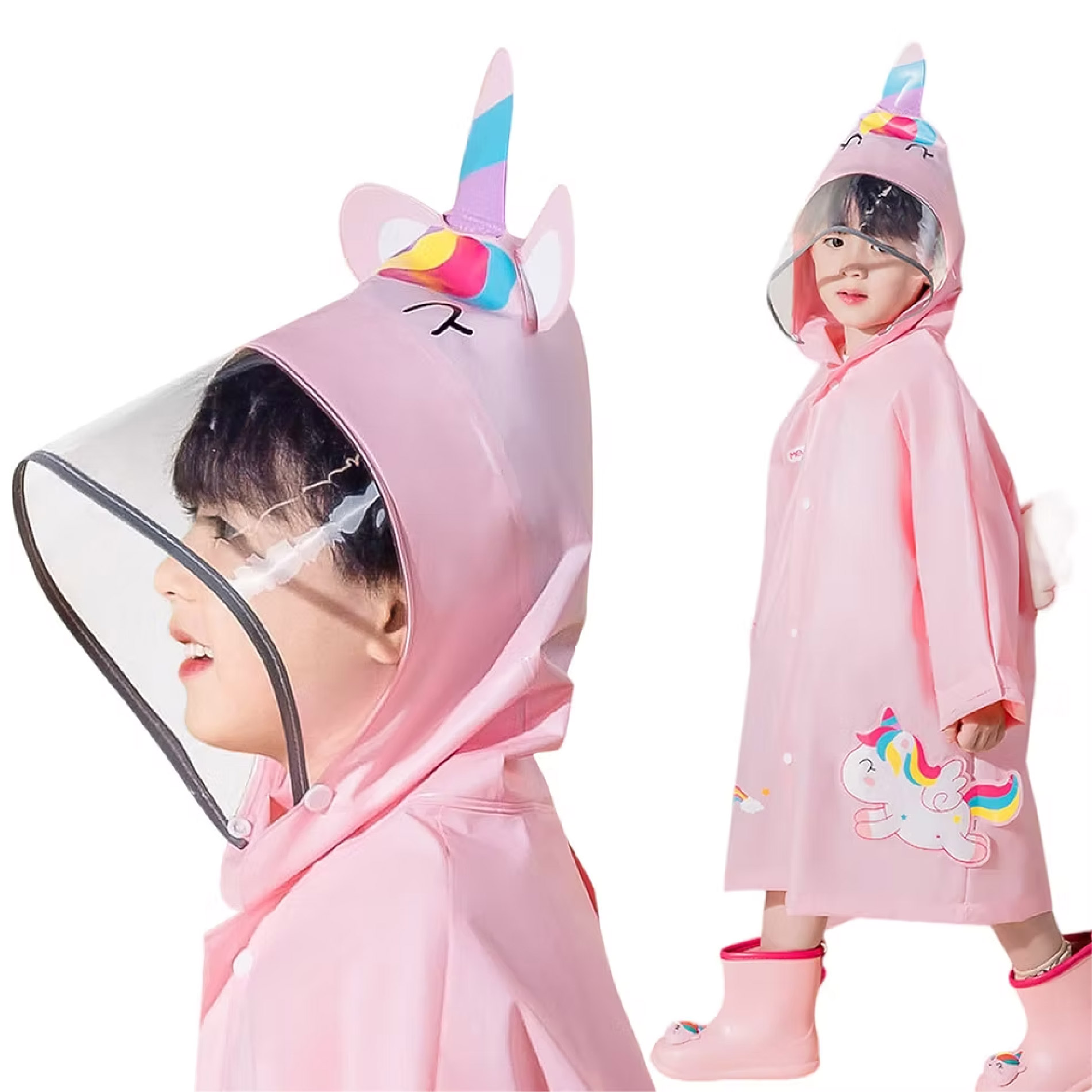 Vista 6 de Capa Lluvia Para Niños Visera y Expansor