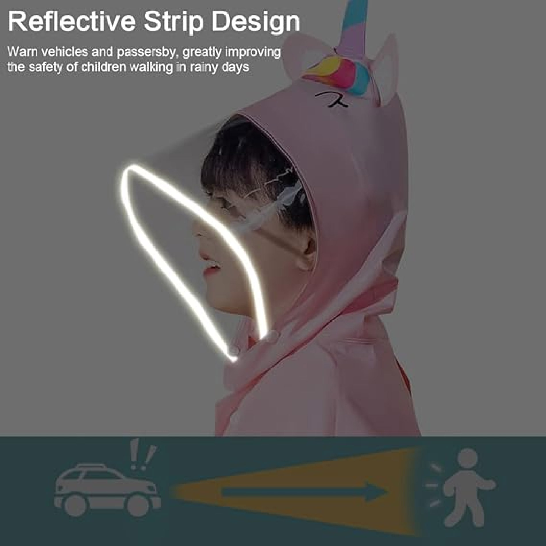 Vista 2 de Capa Lluvia Para Niños Visera y Expansor