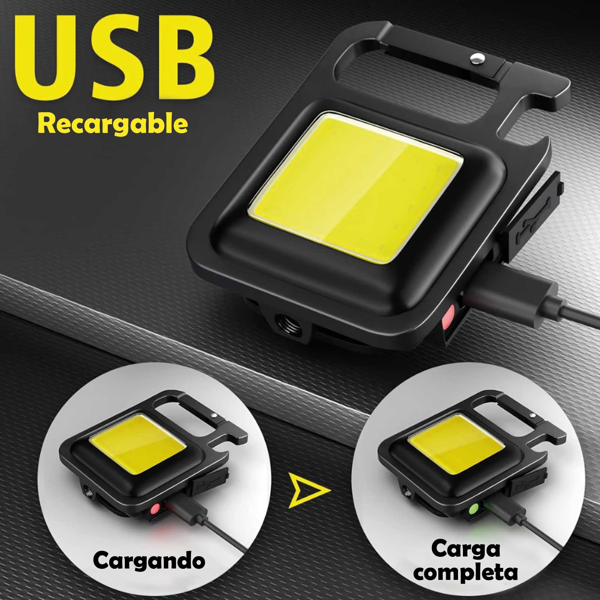 Miniatura 10 de Mini Linterna Llavero Potente Recargable