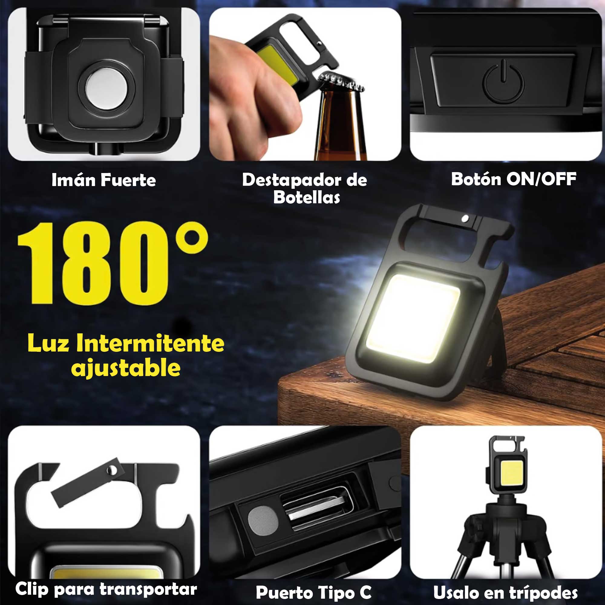 Miniatura 6 de Mini Linterna Llavero Potente Recargable