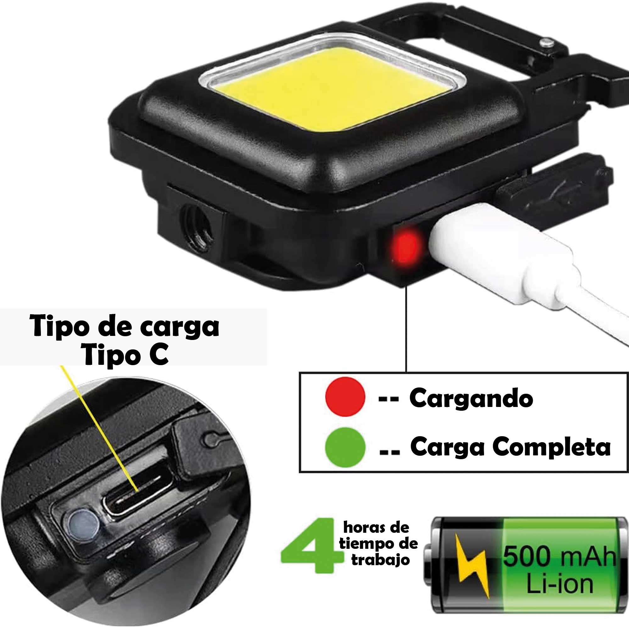 Miniatura 3 de Mini Linterna Llavero Potente Recargable