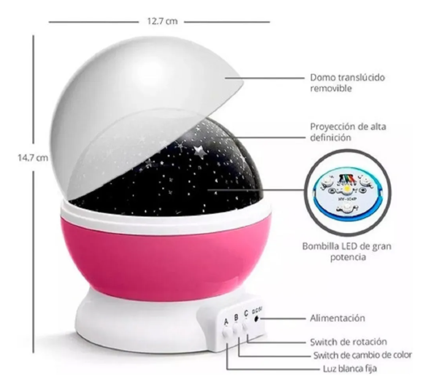 Miniatura 6 de Lámpara Giratoria Proyector Estrellas