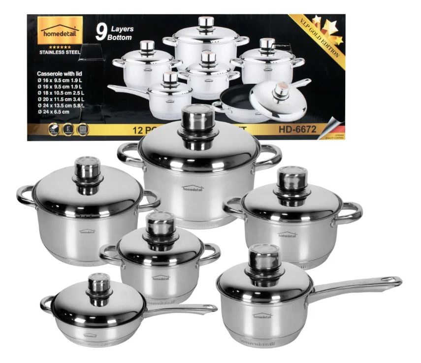 Miniatura 4 de Bateria De Ollas 12 Piezas En Acero Quir