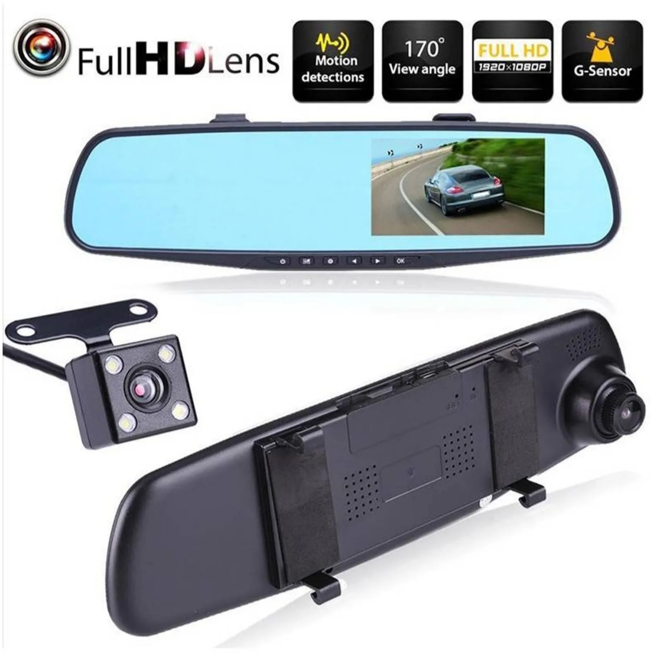 Miniatura 2 de Espejo Retrovisor Doble Camara Para Carr