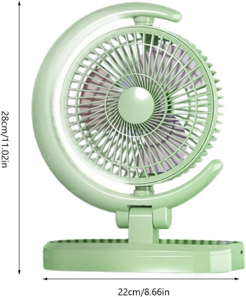 VENTILADOR RECARGABLE F10 CON LAMPARA