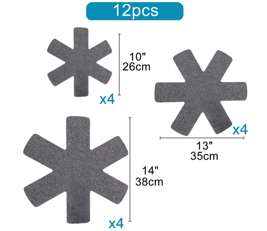 Protectores De Ollas y Sartenes 12 Pieza