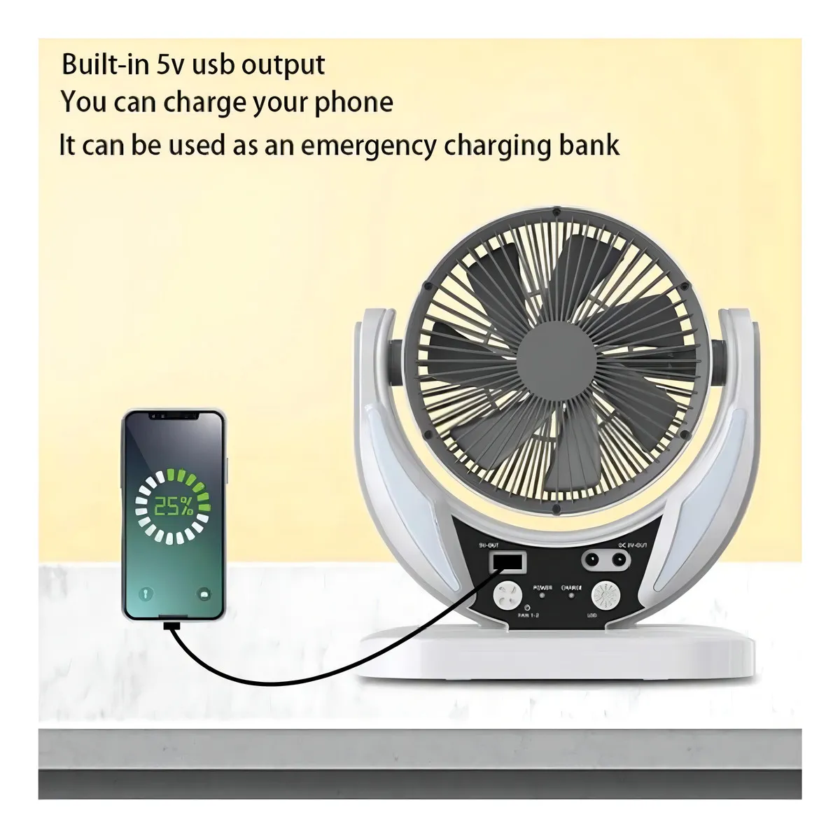 VENTILADOR SOLAR  8" GD-8027