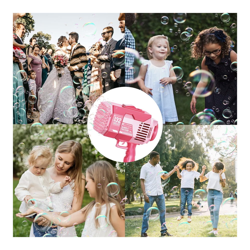 ¡Haz que tu fiesta brille! 🎉 Lanzador de Burbujas Eléctrico con 132 Salidas 2