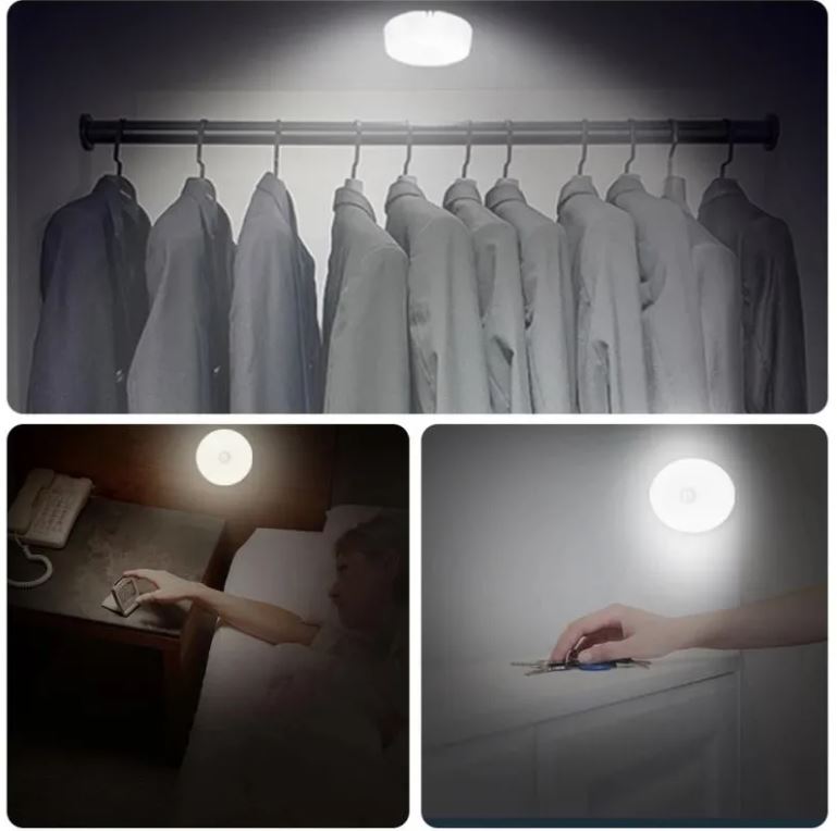 Lampara con Sensor Luz Blanca Calida x3