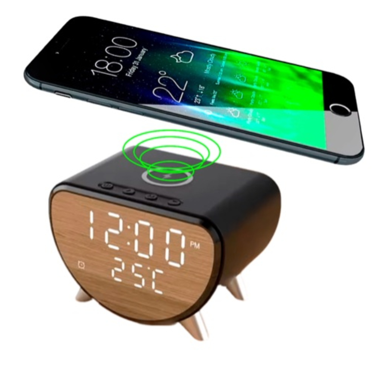 Miniatura 3 de Reloj con cargador inalámbrico parlante