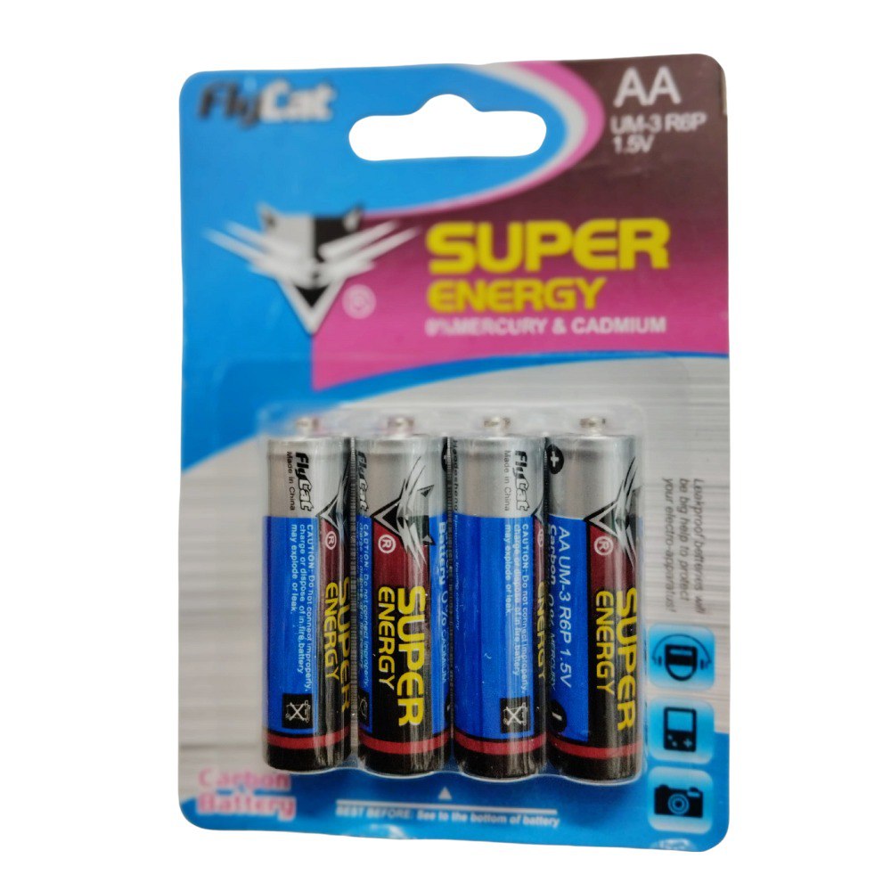 Pila FlyCat Carbono Aa 2 Paquts  X4 Unid